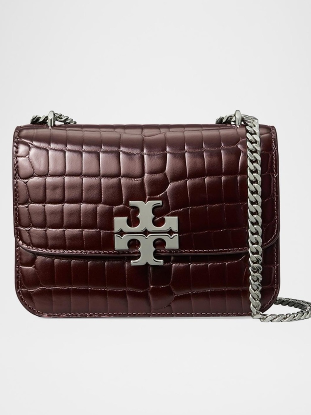 Tory Burch Eleanor Croc-Embossed Leather Crossbody Bag